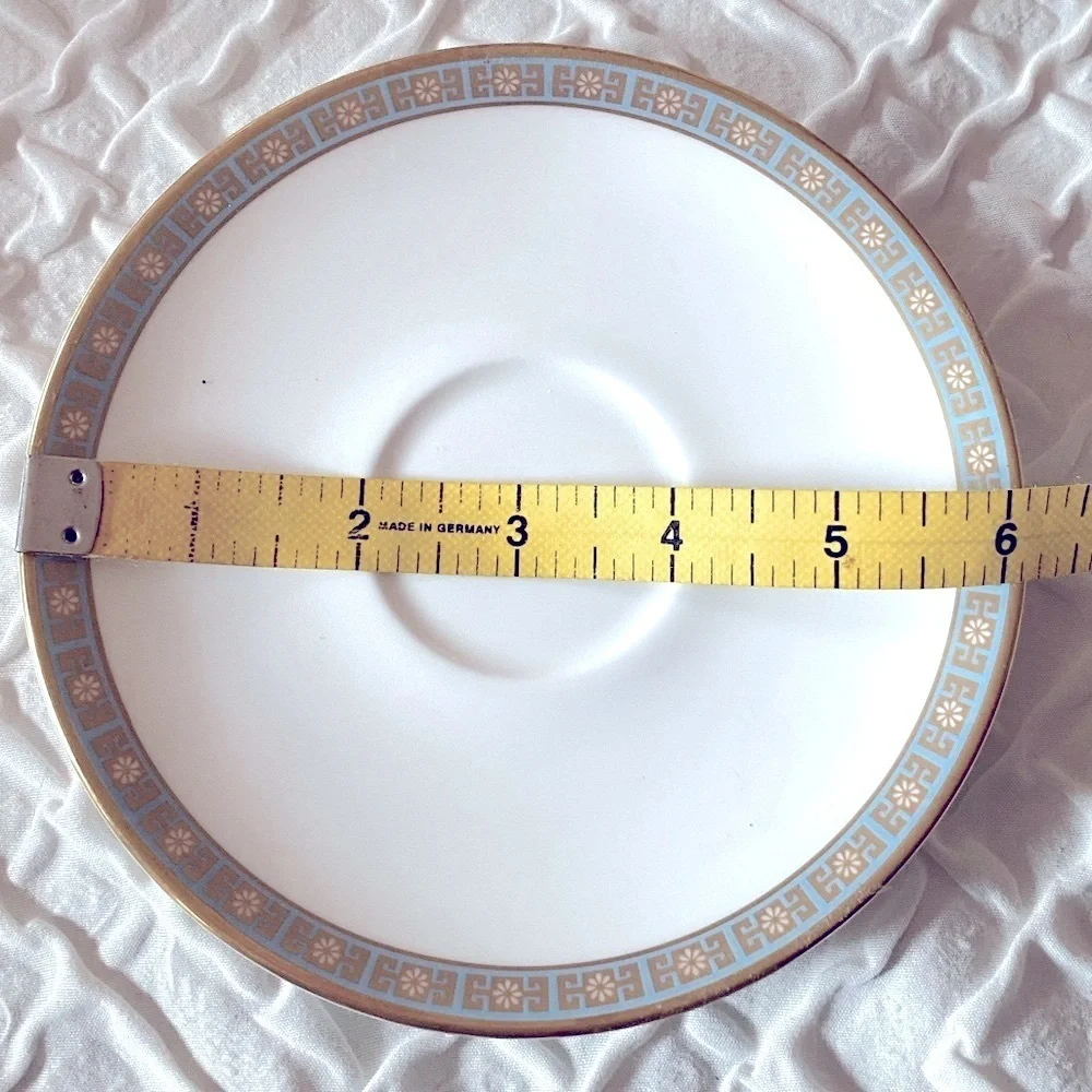 Royal Doulton Athens H4987 Saucers Set of 7 Cream Blue Gold Fine China